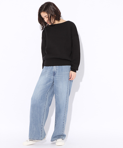 niko and...（ニコアンド）の「ミラノリブボートネックプルオーバー（Tシャツ/カットソー・レディース・ラベンダー/ライトグレー/ブラック/ホワイト・MEDIUM/LARGE）」の14枚目の写真