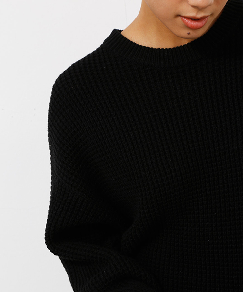 AZUL by moussy（アズールバイマウジー）の「ワッフル編みチュニックワンピース（チュニック・レディース・ライトブルー/ブラック/ライトベージュ・SMALL/MEDIUM）」の9枚目の写真