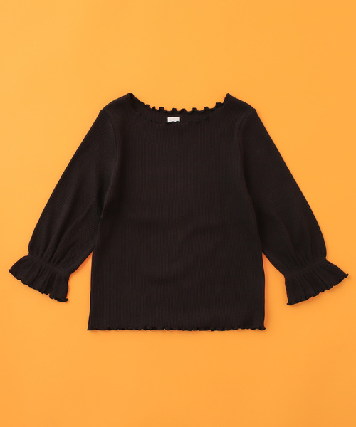 Omekashi（オメカシ）の「メロウ七分袖プルオーバー（Tシャツ/カットソー・レディース・ブラック/ベージュ/オフホワイト/オレンジ・FREE）」の3枚目の写真