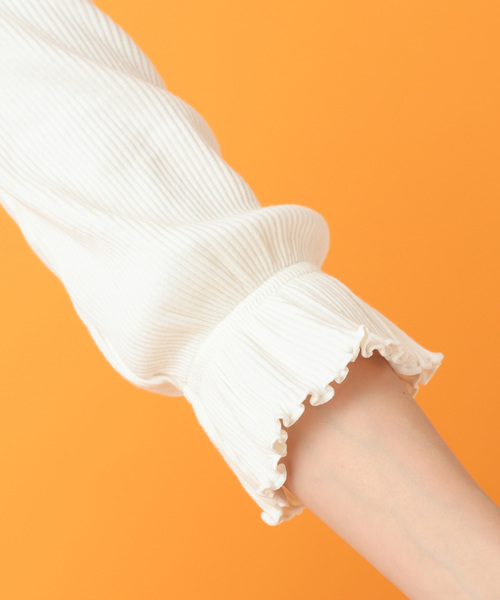 Omekashi（オメカシ）の「メロウ七分袖プルオーバー（Tシャツ/カットソー・レディース・ブラック/ベージュ/オフホワイト/オレンジ・FREE）」の9枚目の写真