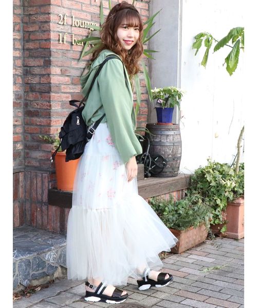 dazzlin（ダズリン）の「シアーフラワーロングワンピース（ワンピース・レディース・オフホワイト/ミント・FREE）」の10枚目の写真