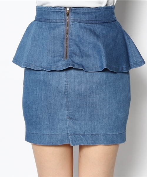 Ray BEAMS（レイビームス）の「◎Ray BEAMS / デニム ペプラム タイトスカート（スカート・レディース・ライトブルー/ネイビー・0/1）」の6枚目の写真