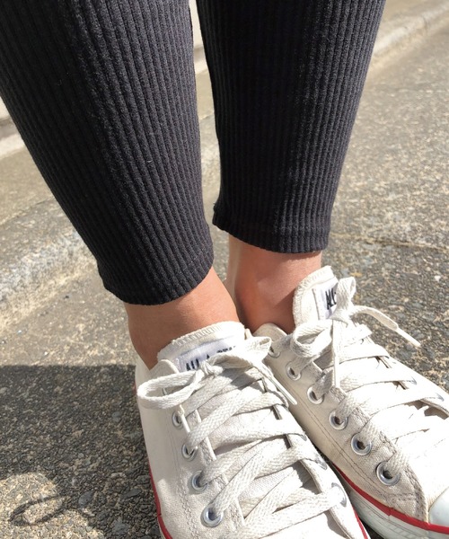 meJane(ミージェーン)の「リブテレコレギンス(レギンス/スパッツ・レディース・チャコールグレー/ブラック/ベージュ/グレー/オフホワイト/モカ・150-160cm/150-155cm/160-165cm/170-175cm)」の9枚目の写真