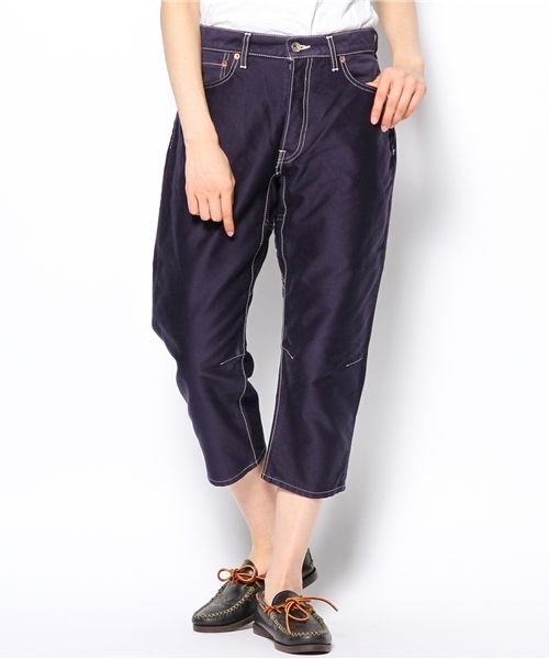 BEAMS BOY(ビームスボーイ)の「△Sanca / モールスキン クロップドパンツ(その他パンツ・レディース・イエロー/ネイビー・ONE SIZE)」の1枚目の写真