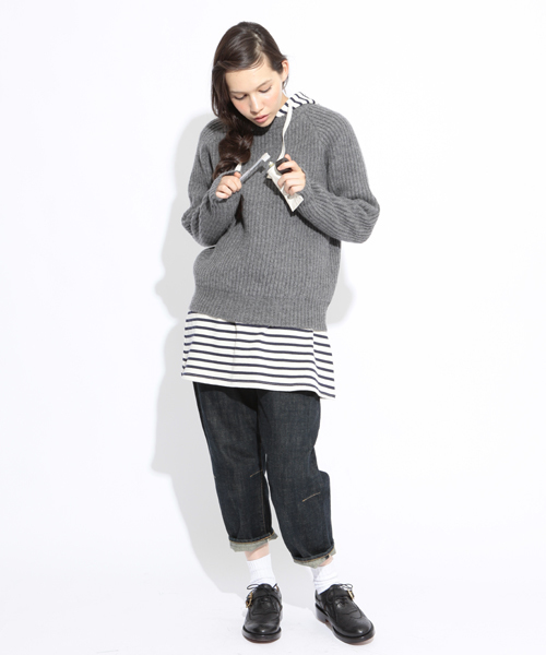 BEAMS BOY(ビームスボーイ)の「□BEAMS BOY / 3ゲージ 畦編クルー(ニット/セーター・レディース・チャコールグレー/ブラウン/レッド/ネイビー・ONE SIZE)」の13枚目の写真