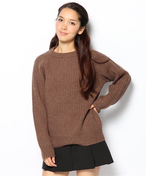 BEAMS BOY(ビームスボーイ)の「□BEAMS BOY / 3ゲージ 畦編クルー(ニット/セーター・レディース・チャコールグレー/ブラウン/レッド/ネイビー・ONE SIZE)」の1枚目の写真