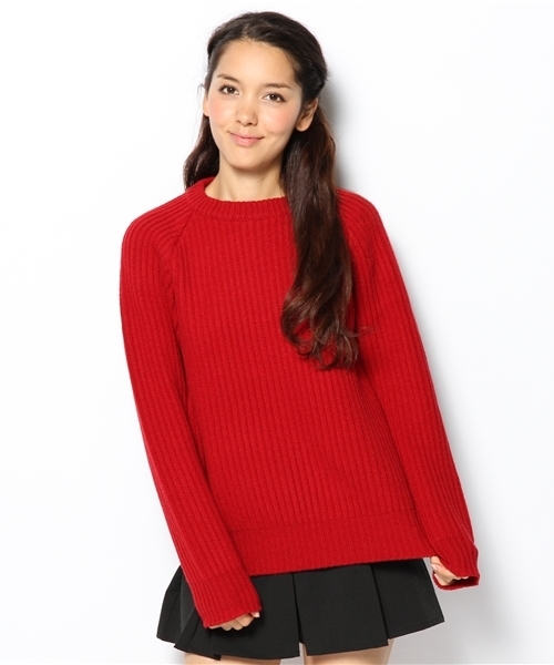 BEAMS BOY(ビームスボーイ)の「□BEAMS BOY / 3ゲージ 畦編クルー(ニット/セーター・レディース・チャコールグレー/ブラウン/レッド/ネイビー・ONE SIZE)」の4枚目の写真
