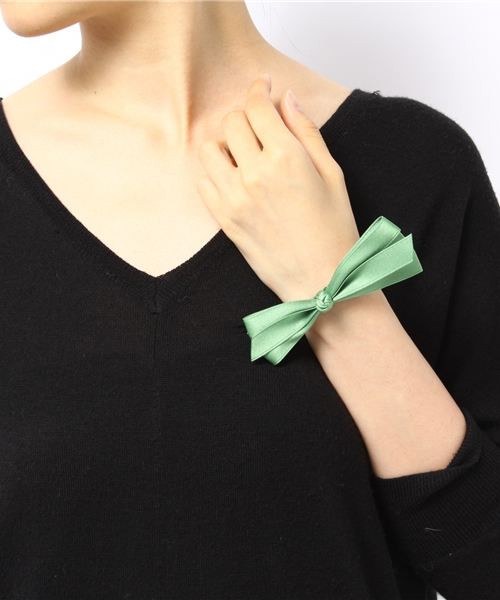 BEAUTY&YOUTH UNITED ARROWS(ビューティーアンドユースユナイテッドアローズ)の「BYSF 重ねリボンヘアゴム◆(ヘアゴム・レディース・ブラック/ピンク/ダークグリーン/ケリー/マスタード/コバルトブルー/ワインレッド/ゴールド・フリー)」の9枚目の写真