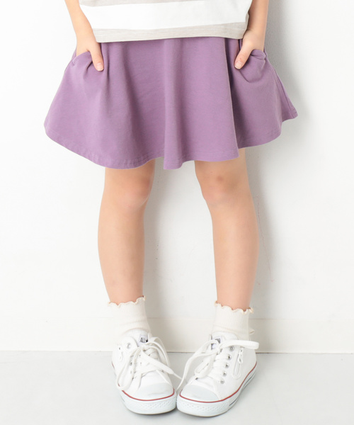 devirock（デビロック）の「ポケット付き 無地1分丈スカッツ（スカート・キッズ・ヘザーチャコール/レッド系その他2/ブラック/ネイビー/イエロー/ブルー/ライトパープル/ラベンダー/レッド系その他/ピンク系その他・120cm/80ｃｍ/90cm/95cm/110cm/100cm/130cm/140cm/150cm/160cm）」の6枚目の写真