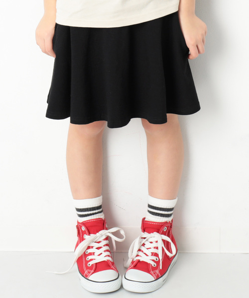 devirock（デビロック）の「ポケット付き 無地1分丈スカッツ（スカート・キッズ・ヘザーチャコール/レッド系その他2/ブラック/ネイビー/イエロー/ブルー/ライトパープル/ラベンダー/レッド系その他/ピンク系その他・120cm/80ｃｍ/90cm/95cm/110cm/100cm/130cm/140cm/150cm/160cm）」の2枚目の写真