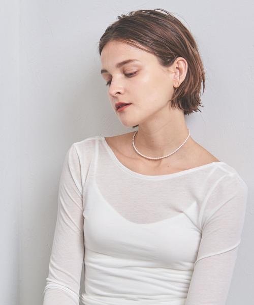 UNITED ARROWS（ユナイテッドアローズ）の「UBCS スモール PL ネックレス ◆（ネックレス・レディース・ホワイト・FREE）」の6枚目の写真