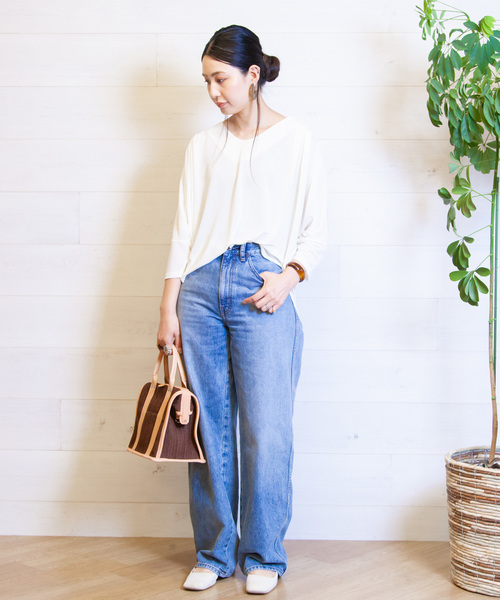 B.I.D.（ビーアイディー）の「BID / Rib地 V-Neck Tee Blouse（シャツ/ブラウス・レディース・ブラック/グレー/オフホワイト/グレイッシュベージュ・FREE）」の20枚目の写真