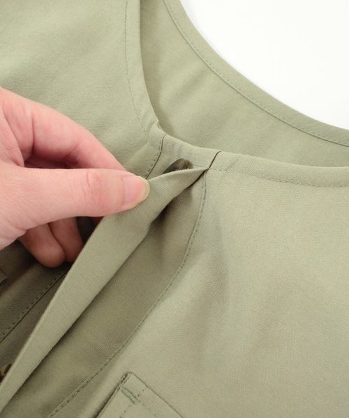 titivate(ティティベイト)の「ポケット付きフレンチスリーブワンピース(ワンピース・レディース・ブラック/ライトブラウン/ライトカーキ/ライトベージュ・S/M/L)」の15枚目の写真