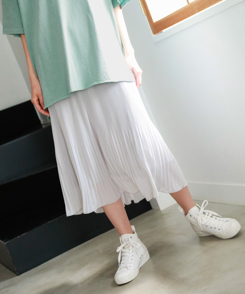niko and...（ニコアンド）の「プリーツ無地カラースカート（スカート・レディース・ライトグレー/ライトグリーン/ブラック/ライトブルー・FREE）」の3枚目の写真