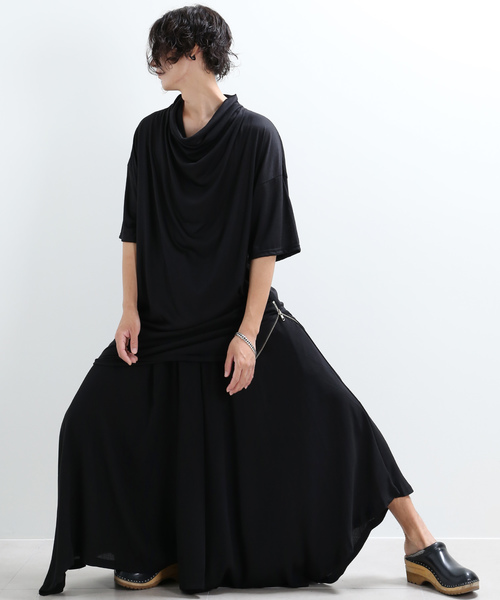 保証書付 Minsobi スカート風ワイドパンツユニセックス モード系ファッション スカート Minsobi ミンソビ のファッション スカート スカート風ワイドパンツユニセックス スカート