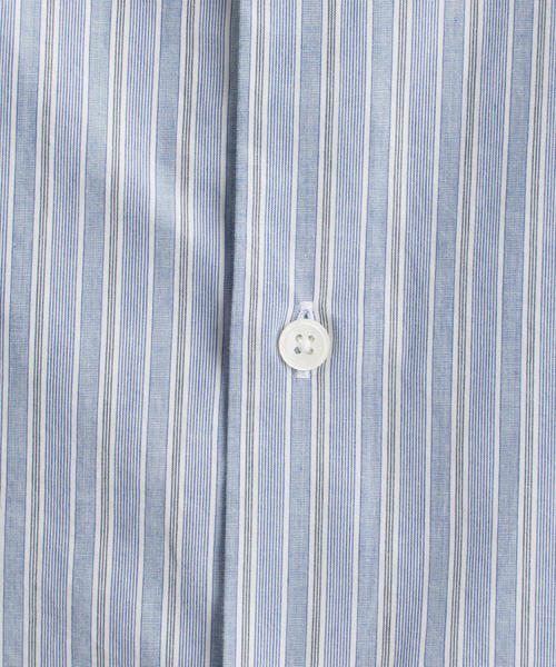 green label relaxing（グリーンレーベルリラクシング）の「CM タイプライター ストライプ ジャストルーズ RG 長袖シャツ（シャツ/ブラウス・メンズ・ライトブルー/ブラウン・MEDIUM/X-LARGE/SMALL/LARGE）」の8枚目の写真