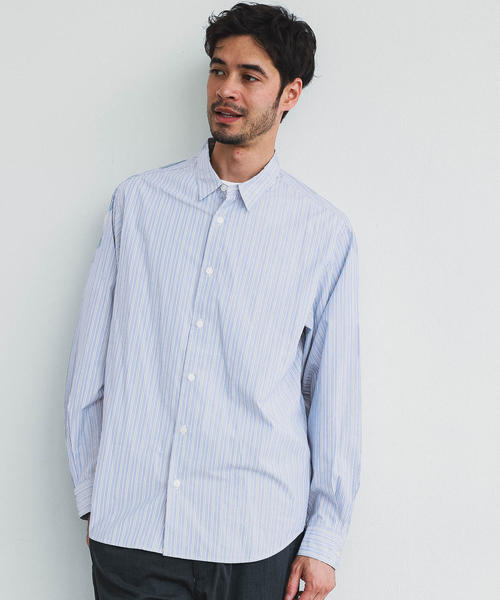 green label relaxing（グリーンレーベルリラクシング）の「CM タイプライター ストライプ ジャストルーズ RG 長袖シャツ（シャツ/ブラウス・メンズ・ライトブルー/ブラウン・MEDIUM/X-LARGE/SMALL/LARGE）」の15枚目の写真