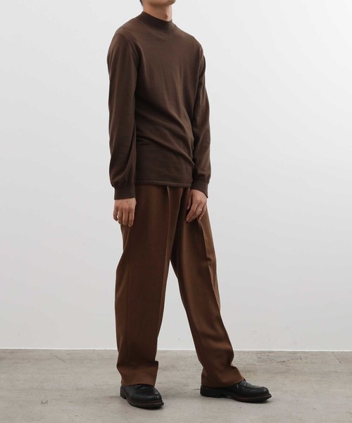 ADAM ET ROPE'（アダムエロペ）の「【山形ニット】カシミヤHGモックネックニット（ニット/セーター・メンズ・グレー/オフホワイト/ブラウン系その他2・M/L）」の4枚目の写真