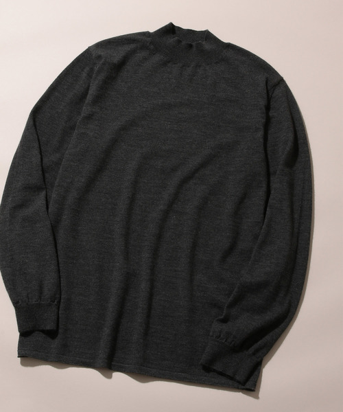 ADAM ET ROPE'（アダムエロペ）の「【山形ニット】カシミヤHGモックネックニット（ニット/セーター・メンズ・グレー/オフホワイト/ブラウン系その他2・M/L）」の9枚目の写真