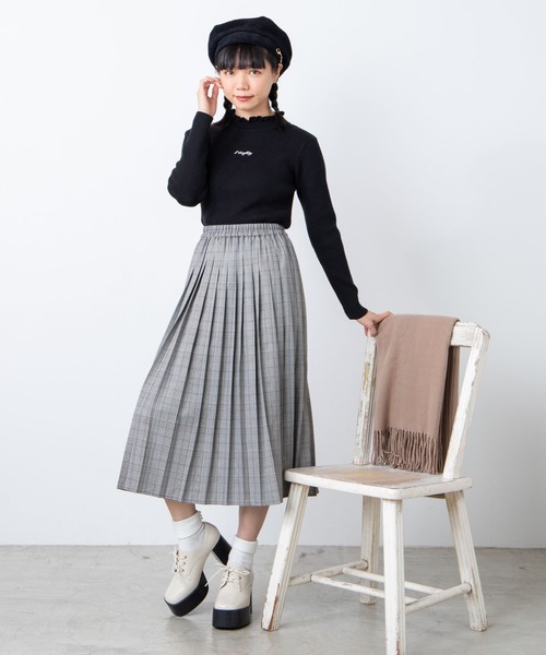 WEGO（ウィゴー）の「WEGO/刺繍ロゴフリルニット（ニット/セーター・レディース・アイボリー/ブラック・FREE）」の9枚目の写真