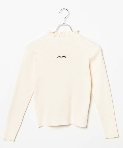 WEGO（ウィゴー）の「WEGO/刺繍ロゴフリルニット（ニット/セーター・レディース・アイボリー/ブラック・FREE）」の14枚目の写真