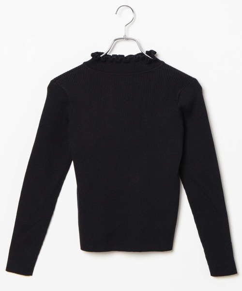 WEGO（ウィゴー）の「WEGO/刺繍ロゴフリルニット（ニット/セーター・レディース・アイボリー/ブラック・FREE）」の8枚目の写真