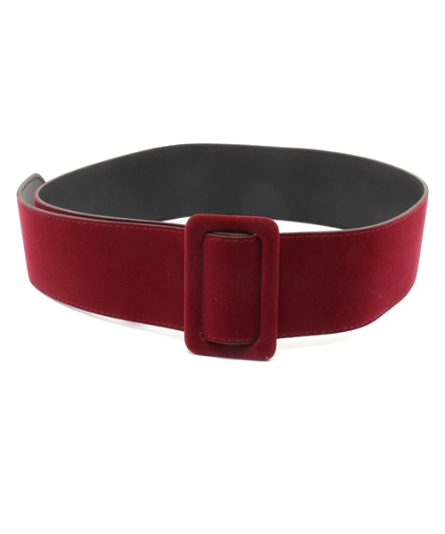 WEGO（ウィゴー）の「WEGO/ベロア太ベルト（ベルト・レディース・ブラック/ダークグリーン/ネイビー/ワイン・FREE）」の4枚目の写真