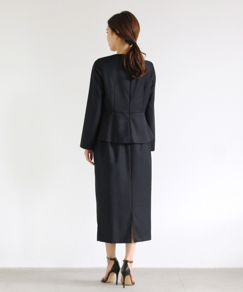 kaene（カエン）の「パールボタン付スカート（スーツスカート・レディース・ベージュ/ネイビー・38/36/34）」の9枚目の写真