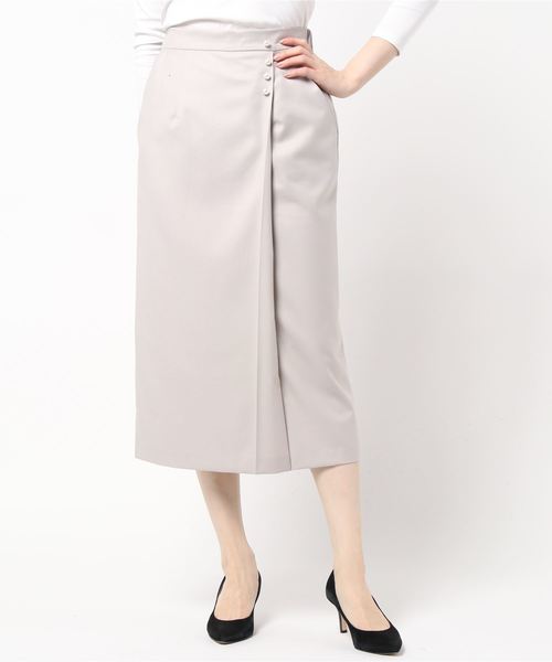 kaene（カエン）の「パールボタン付スカート（スーツスカート・レディース・ベージュ/ネイビー・38/36/34）」の15枚目の写真