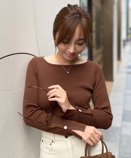 KOBE LETTUCE（コウベレタス）の「選べるリブニットトップス（ニット/セーター・レディース・ベージュ/ピンク系その他/グリーン系その他/ブラック/パープル系その他/ブラック系その他/パープル系その他2/オフホワイト/グリーン系その他2/ブルー系その他/ホワイト系その他/ブルー系その他2/ベージュ系その他/ピンク系その他2/グリーン/ブラウン/ホワイト系その他2/ブラウン系その他/グリーン系その他3/ピンク/ピンク系その他3/パープル系その他3/パープル系その他4/ブラウン系その他2/ブルー系その他3/ブルー系その他4/ブラック系その他2/ブラウン系その他3/ピンク系その他4/オリーブ/ホワイト系その他3/グリーン系その他4/ブラウン系その他4/ブラック系その他3/ピンク系その他5/ブルー系その他5/ネイビー/ピンク系その他6/ブルー系その他7/ブラウン系その他5/グリーン系その他5/ホワイト系その他4/ブラック系その他4/ブルー系その他6・1/2/3/4/5）」の12枚目の写真