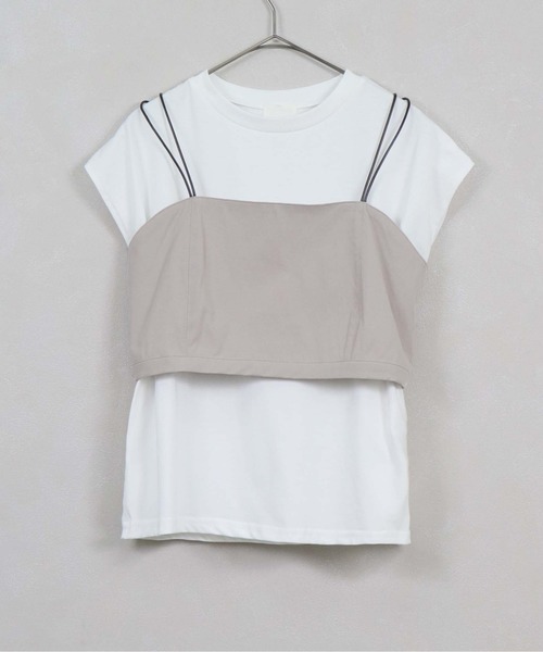 &g'aime（アンジェム）の「【&g'aime】ビスチェセットTシャツ（Tシャツ/カットソー・レディース・グレイッシュベージュ/ブラック/カーキ・FREE）」の17枚目の写真