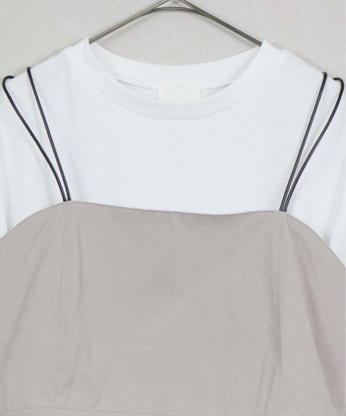 &g'aime（アンジェム）の「【&g'aime】ビスチェセットTシャツ（Tシャツ/カットソー・レディース・グレイッシュベージュ/ブラック/カーキ・FREE）」の18枚目の写真