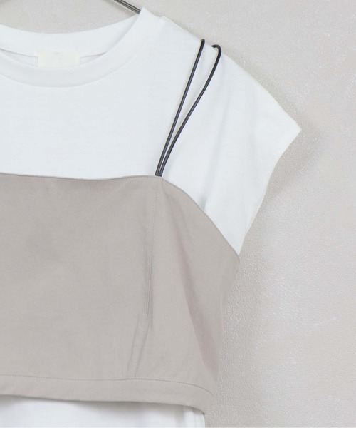 &g'aime（アンジェム）の「【&g'aime】ビスチェセットTシャツ（Tシャツ/カットソー・レディース・グレイッシュベージュ/ブラック/カーキ・FREE）」の19枚目の写真