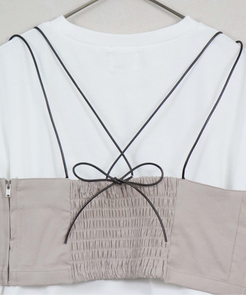 &g'aime（アンジェム）の「【&g'aime】ビスチェセットTシャツ（Tシャツ/カットソー・レディース・グレイッシュベージュ/ブラック/カーキ・FREE）」の21枚目の写真