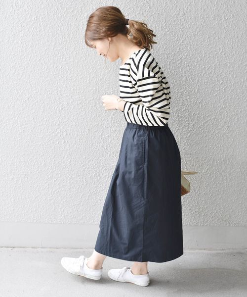 SHIPS Days(シップスデイズ)の「SHIPS Days STANDARD:バスクボーダーTee◇(Tシャツ/カットソー・レディース・ホワイト/ベージュ/ラベンダー/ネイビー・M~L/S~M)」の20枚目の写真