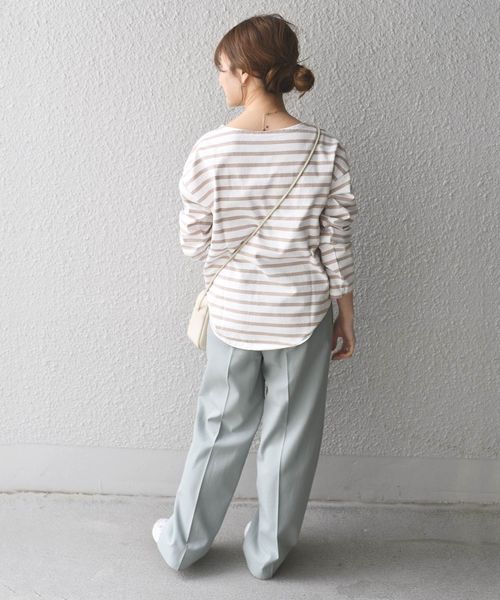 SHIPS Days(シップスデイズ)の「SHIPS Days STANDARD:バスクボーダーTee◇(Tシャツ/カットソー・レディース・ホワイト/ベージュ/ラベンダー/ネイビー・M~L/S~M)」の12枚目の写真