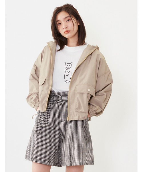 POU DOU DOU（プードゥドゥ）の「フーディブルゾン（ブルゾン・レディース・ベージュ/ネイビー/オレンジ・3）」の2枚目の写真