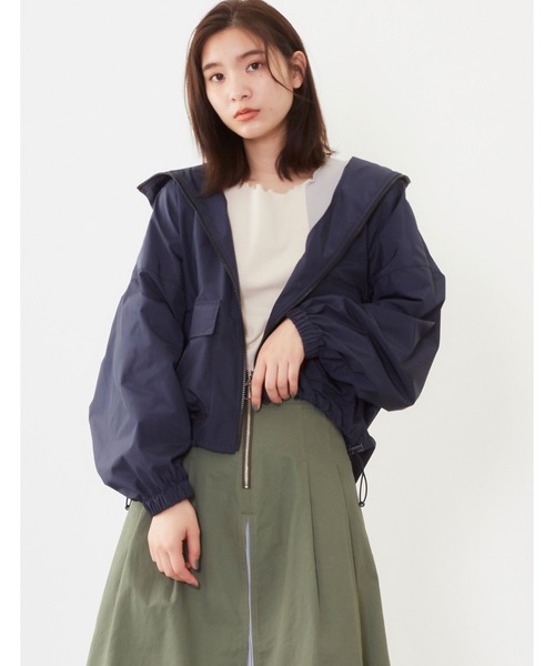 POU DOU DOU（プードゥドゥ）の「フーディブルゾン（ブルゾン・レディース・ベージュ/ネイビー/オレンジ・3）」の3枚目の写真