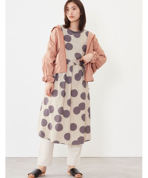 POU DOU DOU（プードゥドゥ）の「フーディブルゾン（ブルゾン・レディース・ベージュ/ネイビー/オレンジ・3）」の5枚目の写真