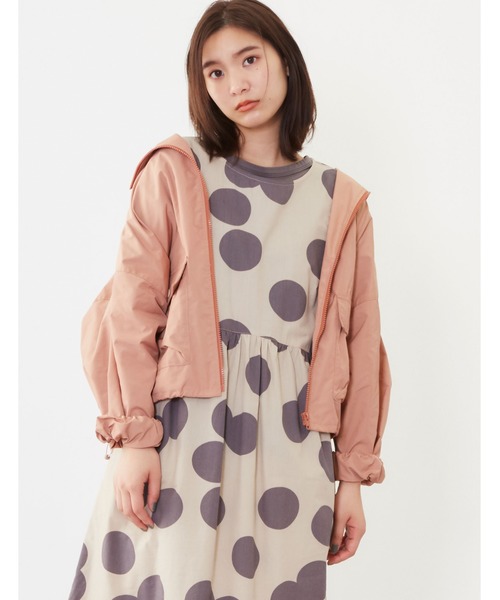 POU DOU DOU（プードゥドゥ）の「フーディブルゾン（ブルゾン・レディース・ベージュ/ネイビー/オレンジ・3）」の7枚目の写真