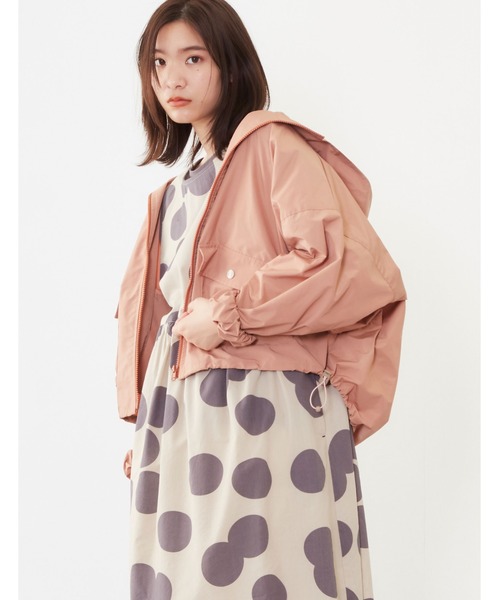 POU DOU DOU（プードゥドゥ）の「フーディブルゾン（ブルゾン・レディース・ベージュ/ネイビー/オレンジ・3）」の8枚目の写真