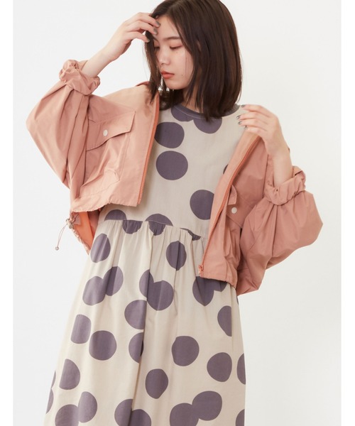 POU DOU DOU（プードゥドゥ）の「フーディブルゾン（ブルゾン・レディース・ベージュ/ネイビー/オレンジ・3）」の9枚目の写真