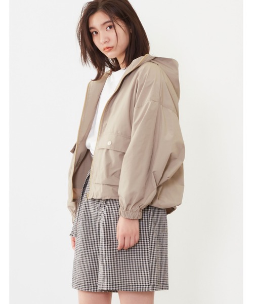 POU DOU DOU（プードゥドゥ）の「フーディブルゾン（ブルゾン・レディース・ベージュ/ネイビー/オレンジ・3）」の13枚目の写真