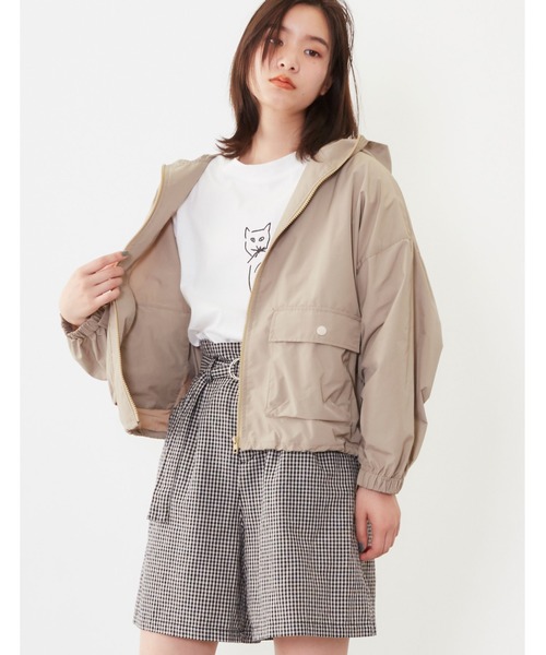 POU DOU DOU（プードゥドゥ）の「フーディブルゾン（ブルゾン・レディース・ベージュ/ネイビー/オレンジ・3）」の14枚目の写真