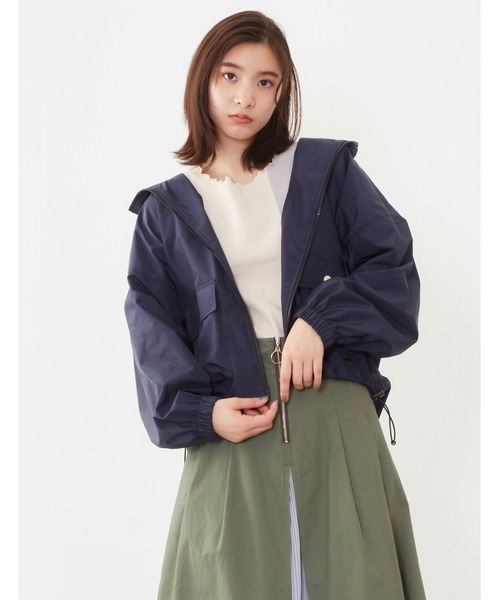 POU DOU DOU（プードゥドゥ）の「フーディブルゾン（ブルゾン・レディース・ベージュ/ネイビー/オレンジ・3）」の17枚目の写真