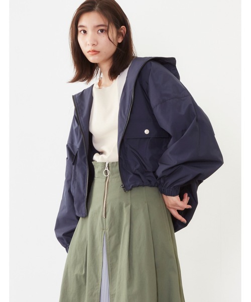 POU DOU DOU（プードゥドゥ）の「フーディブルゾン（ブルゾン・レディース・ベージュ/ネイビー/オレンジ・3）」の18枚目の写真