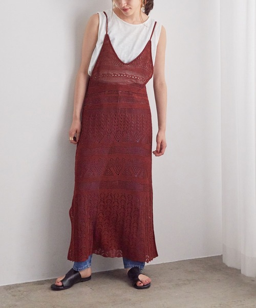 セール Web限定 麻タッチレース編みキャミワンピース ワンピース Vis ビス のファッション通販 Zozotown
