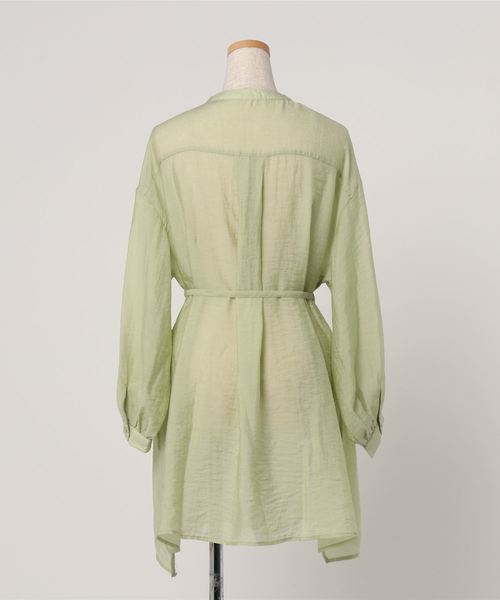 WEGO(ウィゴー)の「WEGO/シアーバンドカラースリットシャツ(シャツ/ブラウス・レディース・アイボリー/グリーン系その他・FREE)」の10枚目の写真