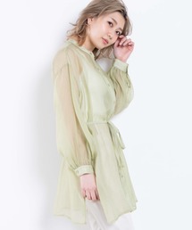 WEGO | WEGO/シアーバンドカラースリットシャツ(シャツ/ブラウス)