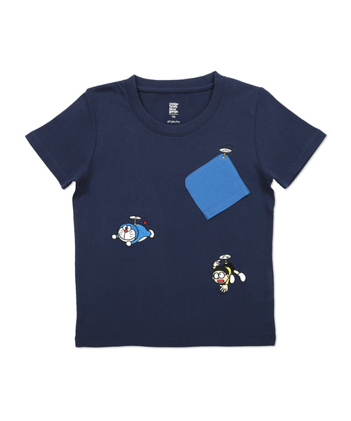 キッズtシャツ ひみつ道具 タケコプター エンブロイダリー ドラえもん ネイビー Tシャツ カットソー Design Tshirts Store Graniph デザイン ティーシャツ ストア グラニフ のファッション通販 Zozotown